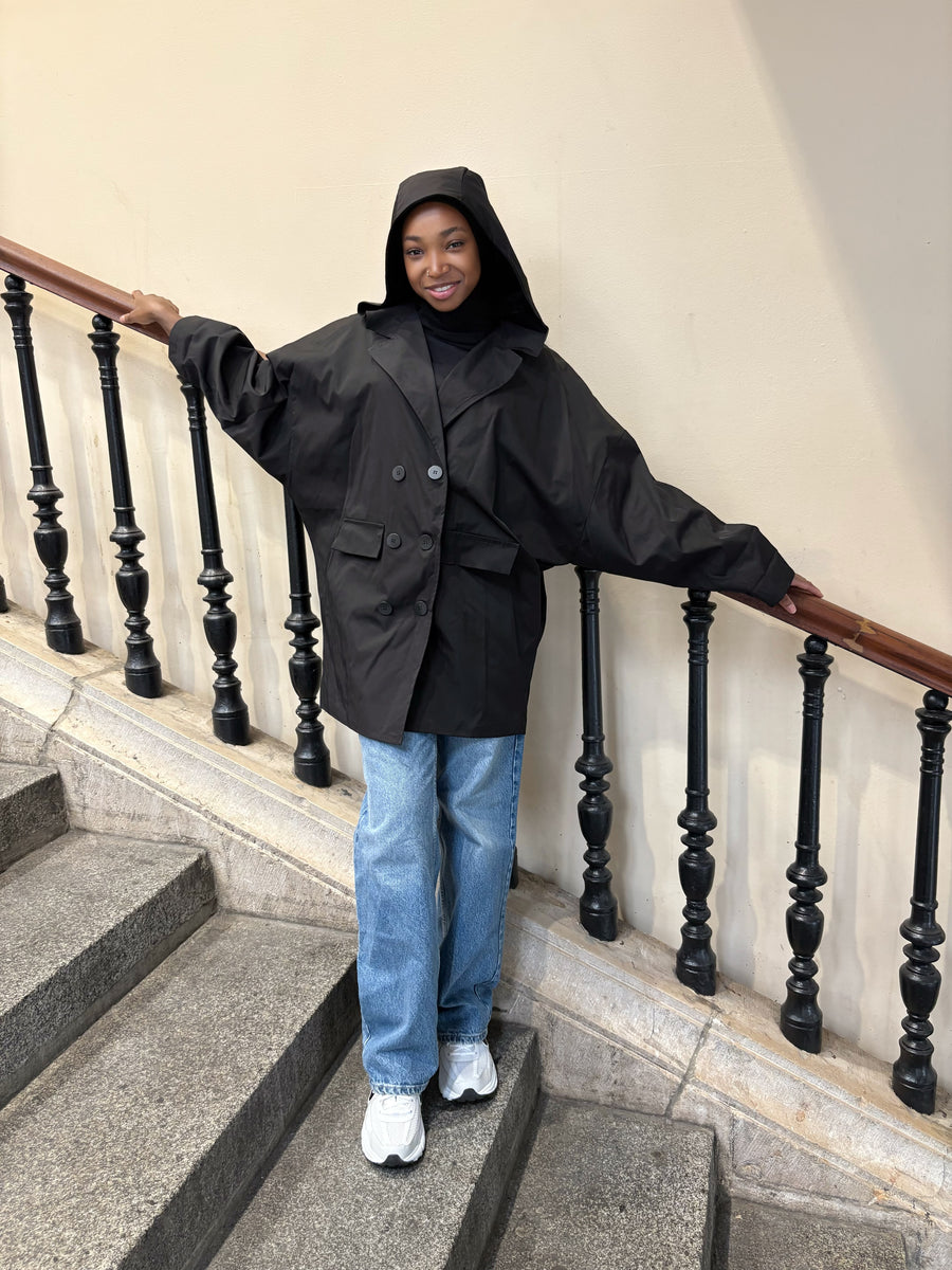 BLAZER IMPERMÉABLE À CAPUCHE