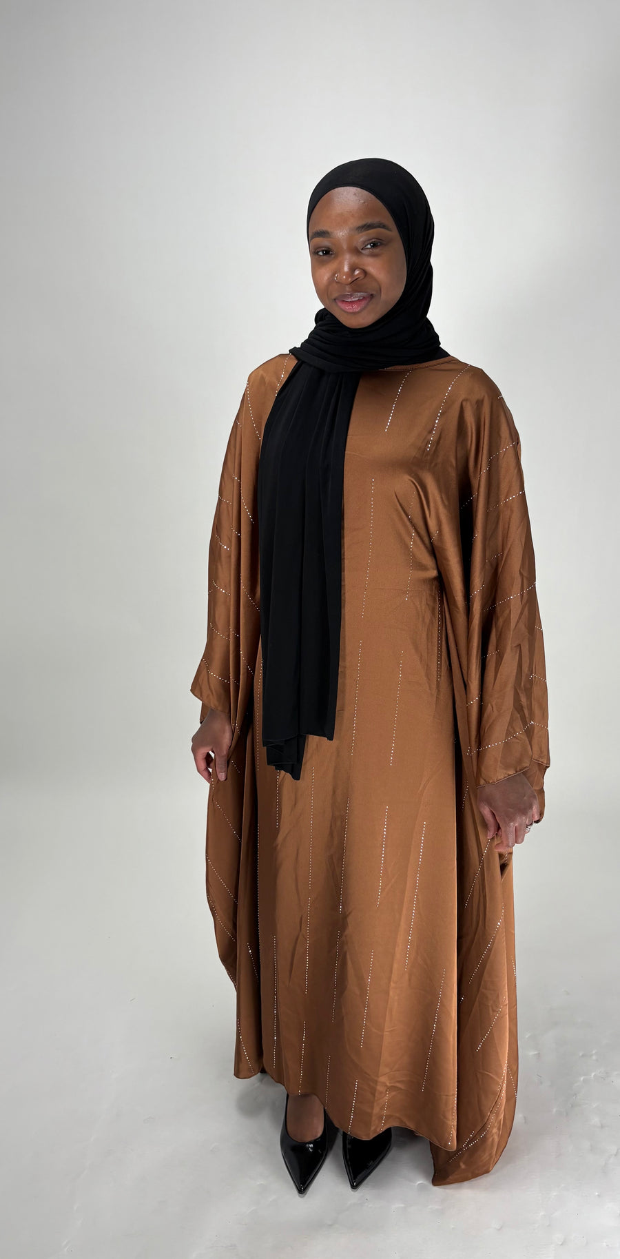 Abaya satinée pailletée