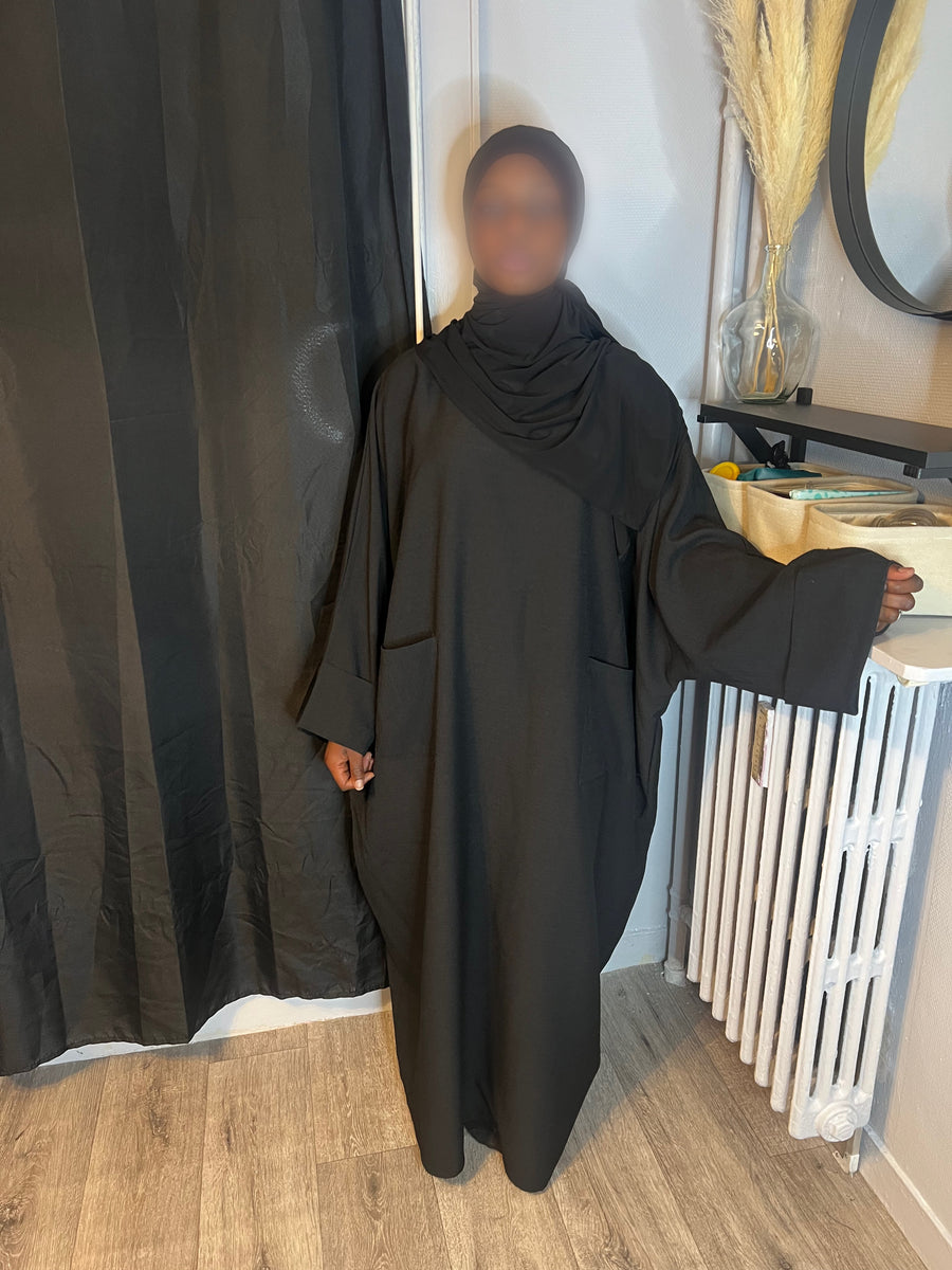 Abaya à poche en lin