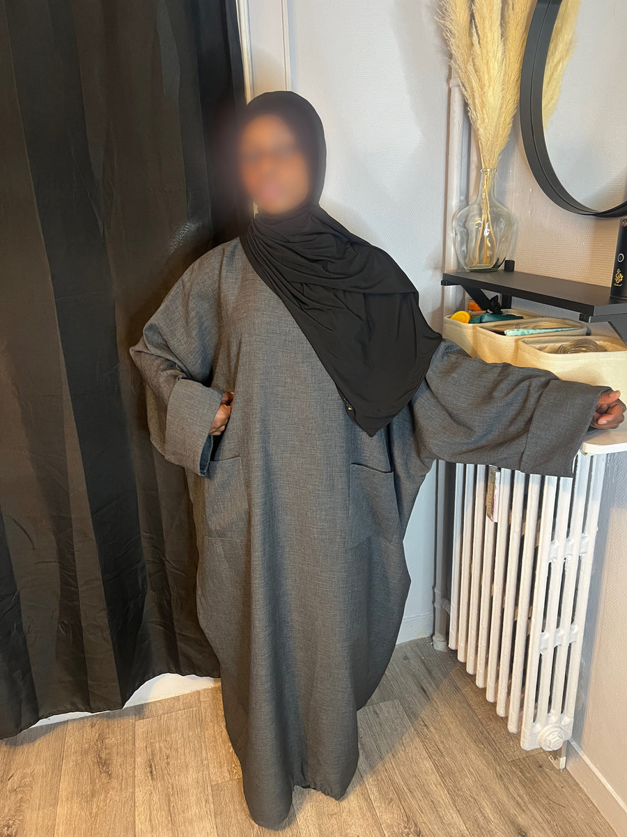 Abaya à poche en lin