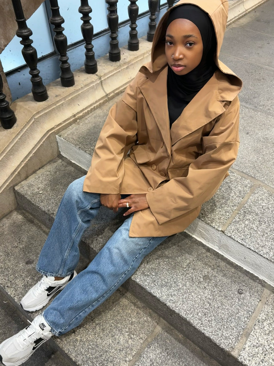 BLAZER IMPERMÉABLE À CAPUCHE