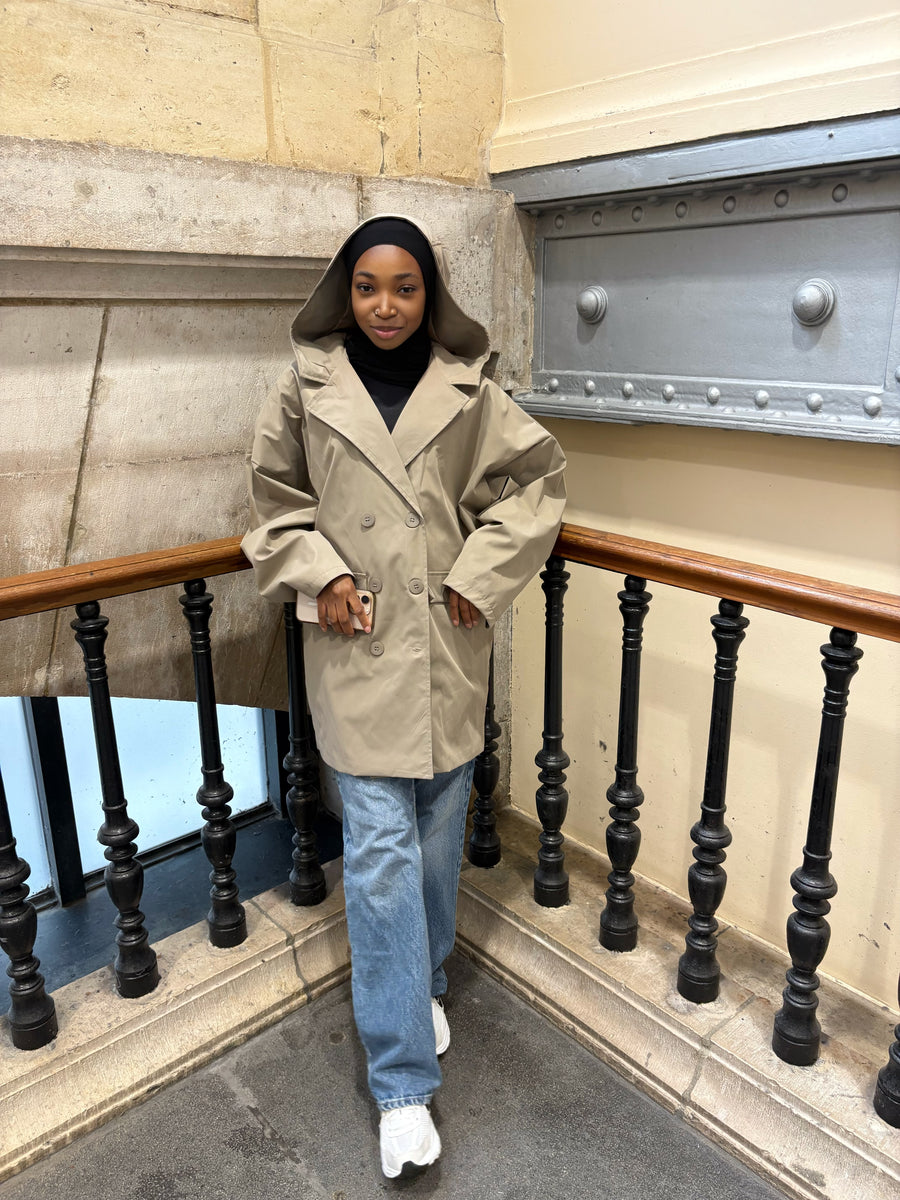 BLAZER IMPERMÉABLE À CAPUCHE